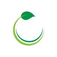 Green leaf logo vector template element symbol design