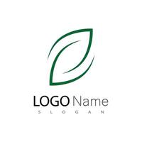 Green leaf logo vector template element symbol design