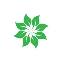 Green leaf logo vector template element symbol design