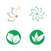 Green leaf logo vector element symbol template