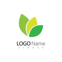 Green leaf logo vector template element symbol design