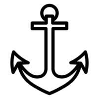 black vector anchor icon isolated on white background