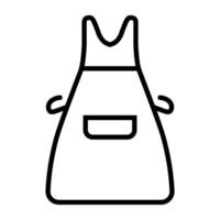 black vector apron icon isolated on white background