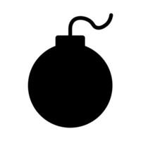 black vector bomb icon isolated on white background