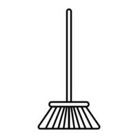 black vector broom icon isolated on white background