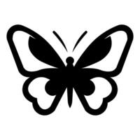 black vector butterfly icon isolated on white background
