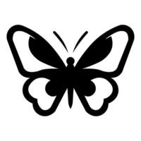 black vector butterfly icon isolated on white background