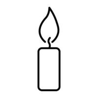 black vector candle icon isolated on white background