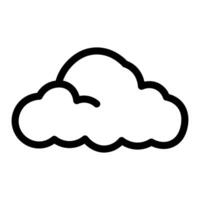 black vector cloud icon isolated on white background