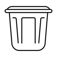 black vector dustbin icon isolated on white background
