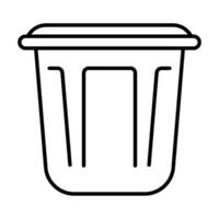 black vector dustbin icon isolated on white background