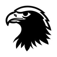 black vector eagle head icon isolated on white background