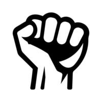 black vector fist icon isolated on white background