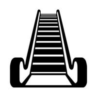 black vector escalator icon isolated on white background