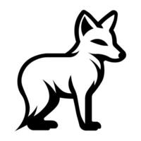 black vector fox icon isolated on white background