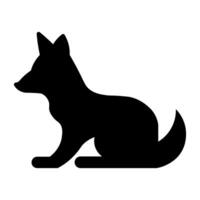 black vector fox icon isolated on white background