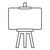 black vector easel icon isolated on white background