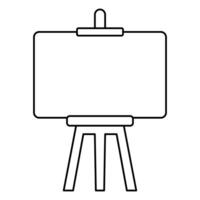 black vector easel icon isolated on white background