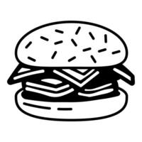 negro vector hamburguesa icono aislado en blanco antecedentes
