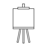 black vector easel icon isolated on white background