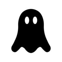 black vector ghost icon isolated on white background