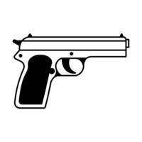 black vector gun icon isolated on white background