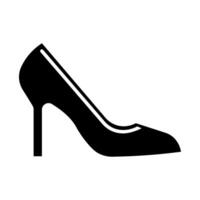 black vector high heel icon isolated on white background