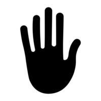 black vector hand icon isolated on white background