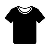 negro vector camiseta icono aislado en blanco antecedentes