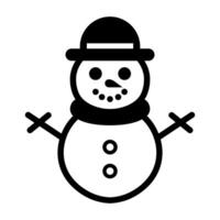 negro vector monigote de nieve icono aislado en blanco antecedentes
