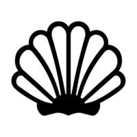 black vector shell icon isolated on white background