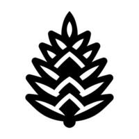 black vector pine cone icon isolated on white background