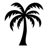 black vector palm tree icon isolated on white background