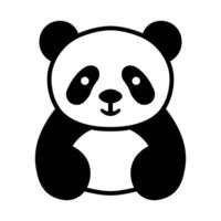 black vector panda icon isolated on white background