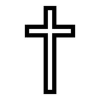 black vector christian cross icon isolated on white background