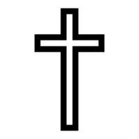 black vector christian cross icon isolated on white background