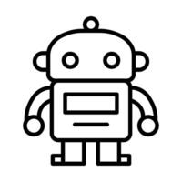 black vector robot icon isolated on white background