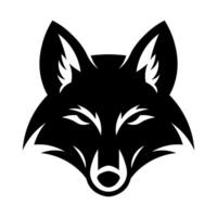 black vector wolf head icon isolated on white background