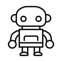 black vector robot icon isolated on white background
