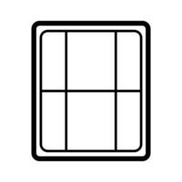 black vector window icon isolated on white background