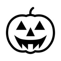 black vector jack o lantern icon isolated on white background