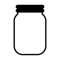 black vector jar icon isolated on white background
