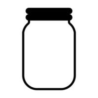 black vector jar icon isolated on white background