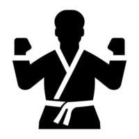 black vector karate icon isolated on white background