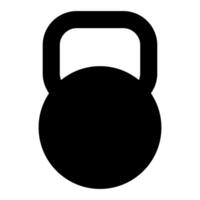 black vector kettlebell icon isolated on white background