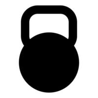 black vector kettlebell icon isolated on white background