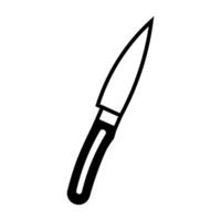 black vector knife icon isolated on white background