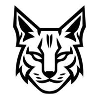 black vector lynx icon isolated on white background