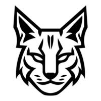 black vector lynx icon isolated on white background