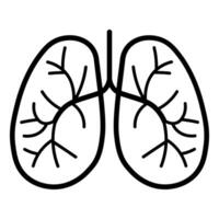 black vector lungs icon isolated on white background